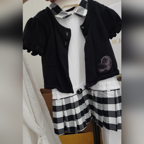 Authentic DIOR Dress with separate cardigan Gingham - Picture 4 of 10